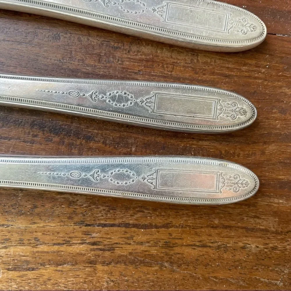 Antique 1921 Oneida Community Plate Grosvenor Grille Knives Set of 6 No Monogram